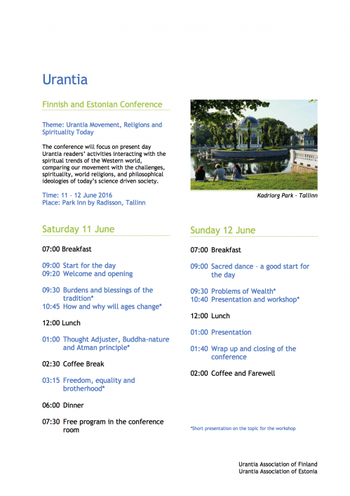 The Finnish and Estonian Summer Conference Program Image