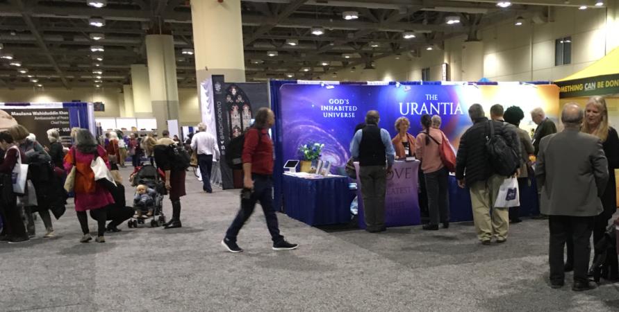 An Urantia booth stands out at a convention